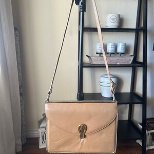 Elegant Vintage Tan Shoulder Bag (Miami Designer)